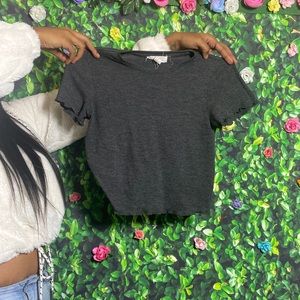 Space gray baby tee crop